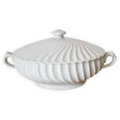Soupière ovale blanche porcelaine de Haviland modèle torse