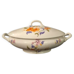 Soupière ovale en porcelaine de Limoges, Salmon et Cie