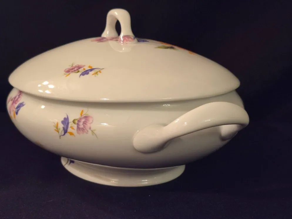 Soupière ovale en porcelaine de Limoges, Salmon et Cie