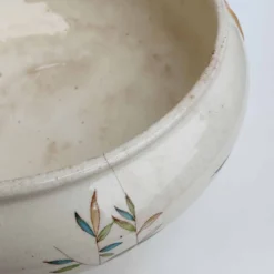 Soupière porcelaine décor héron et bambou