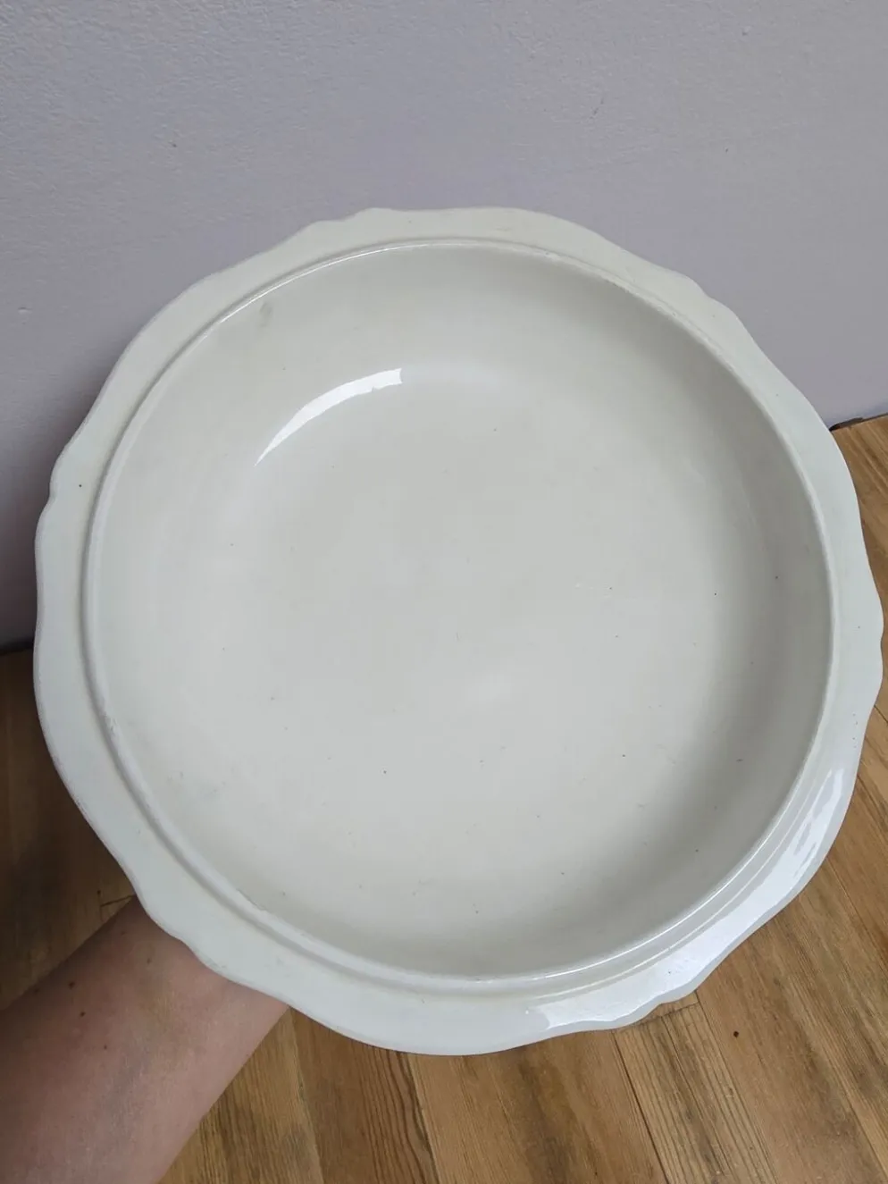 Soupière service Gien motifs fleurs bleues couvercle dauphin