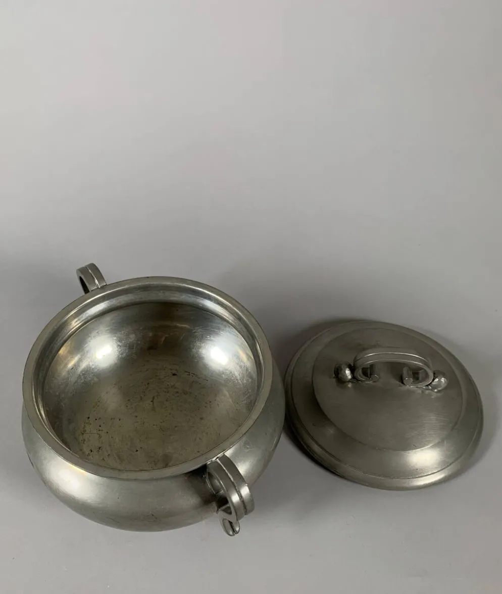 Soupière Signée Jean Despres ( 1889 - 1980 ) Style Moderniste