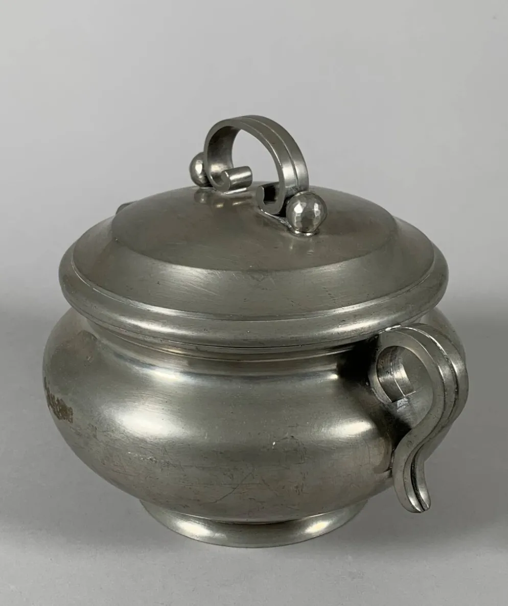 Soupière Signée Jean Despres ( 1889 - 1980 ) Style Moderniste