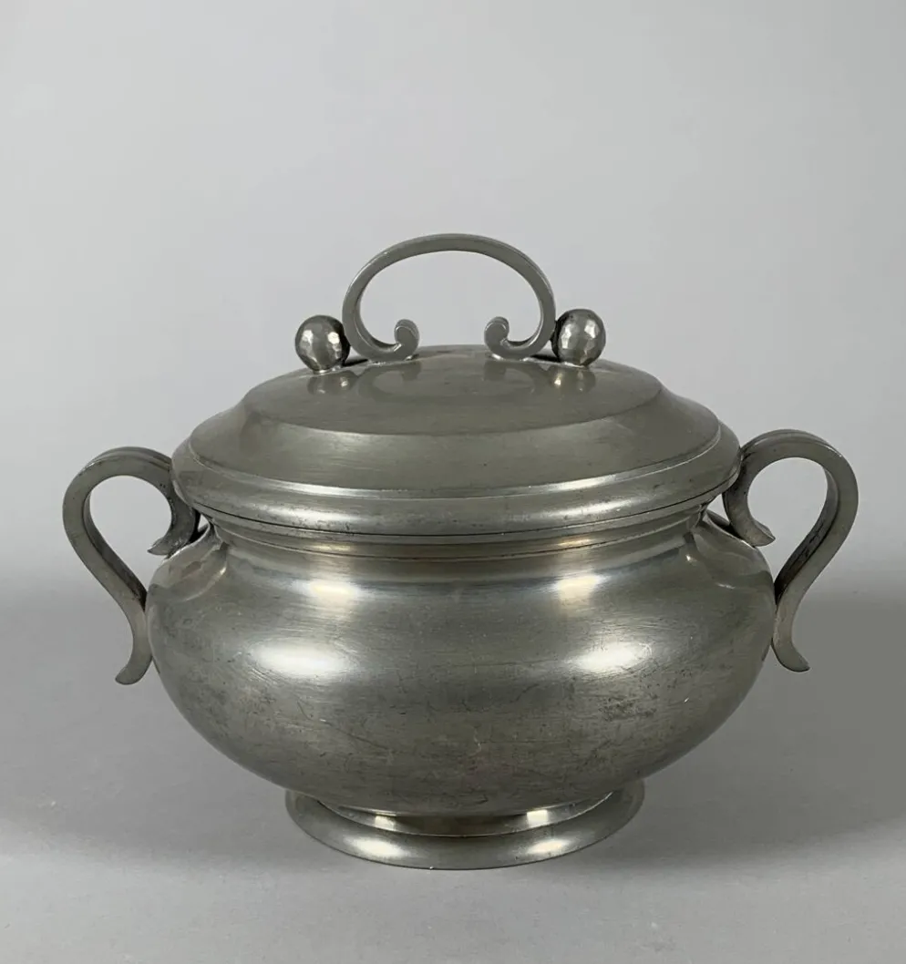 Soupière Signée Jean Despres ( 1889 - 1980 ) Style Moderniste