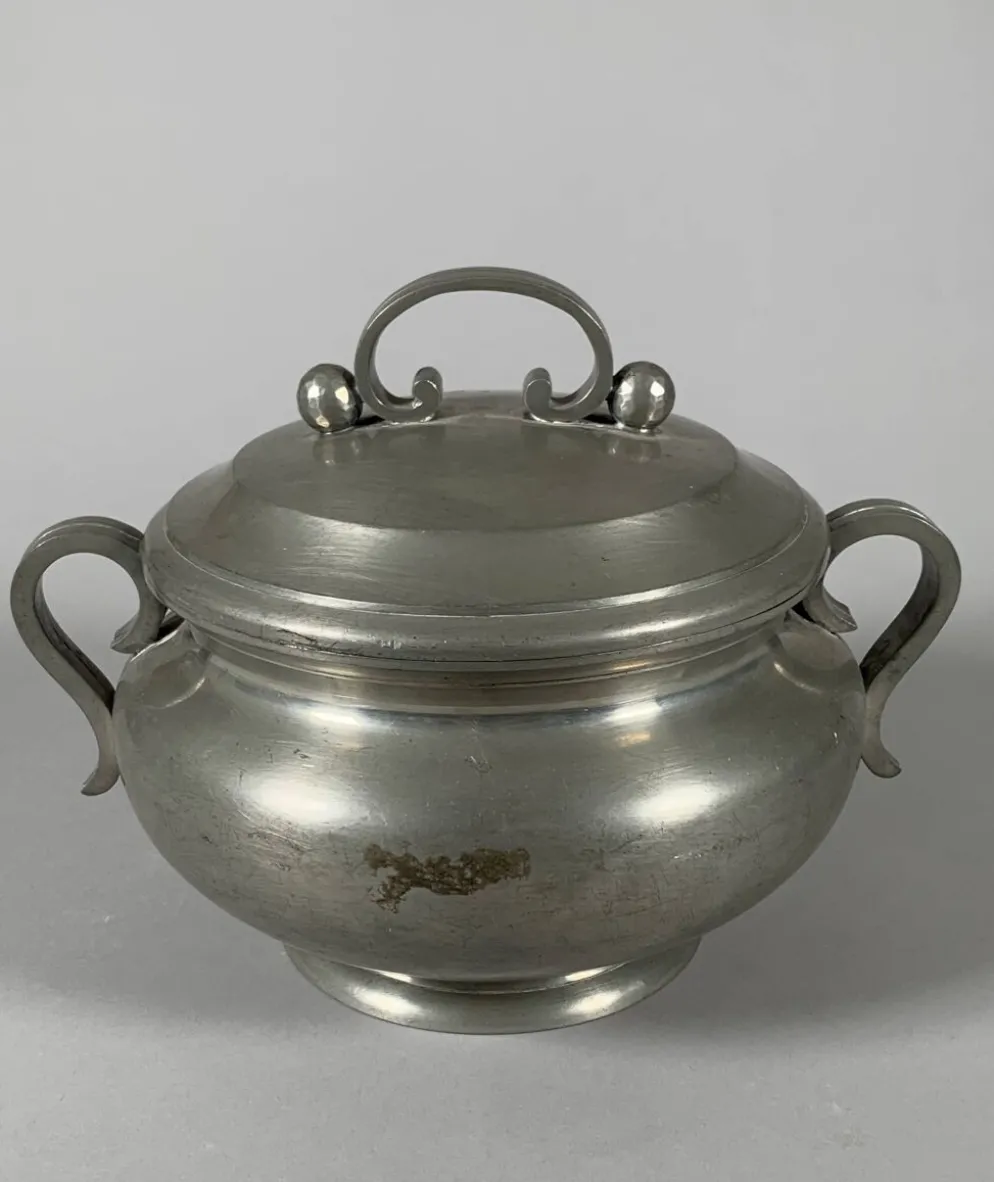 Soupière Signée Jean Despres ( 1889 - 1980 ) Style Moderniste