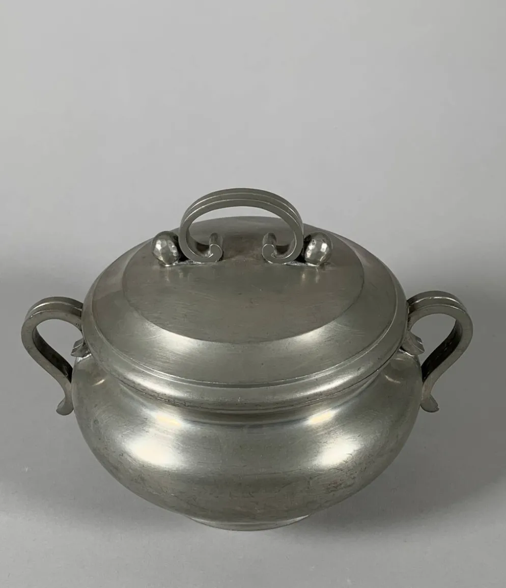 Soupière Signée Jean Despres ( 1889 - 1980 ) Style Moderniste