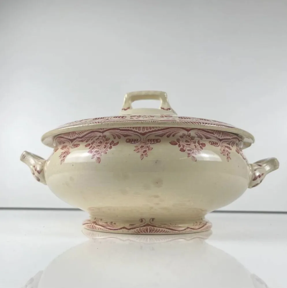 Soupière terre de fer Choisy le roi, faïence d'art, H.Boulenger & cie., bordeaux, XIXème siècle