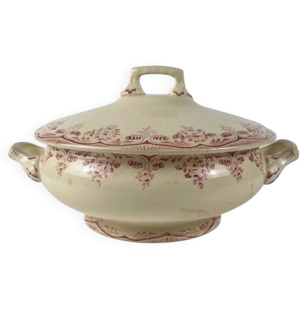 Soupière terre de fer Choisy le roi, faïence d'art, H.Boulenger & cie., bordeaux, XIXème siècle