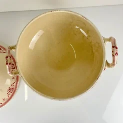 Soupière Terre de fer Creil & Montereau, modèle "Amiral", rouge, XIXème s.