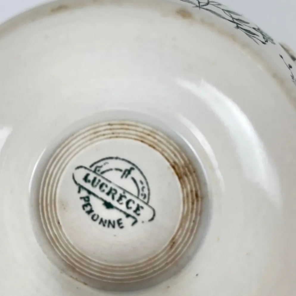 Soupière terre de fer Pexonne "Lucrèce" XIXe, vert