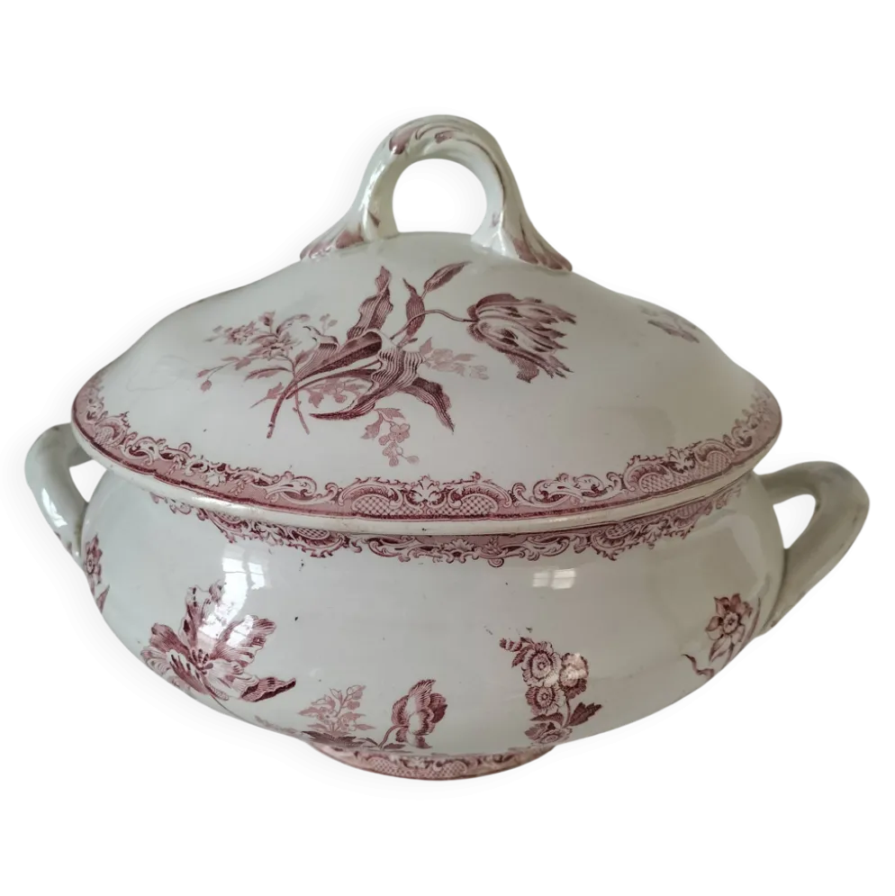 Soupière terre de fer Sarreguemines modèle Fontanges (vers 1880–1900),