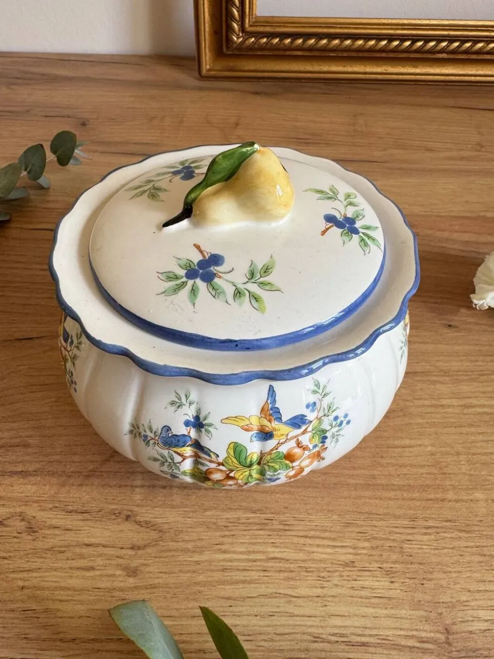 Soupière vintage oiseau