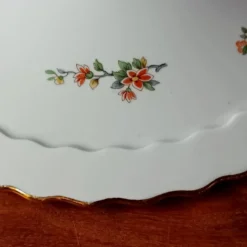 Soupière vintage, porcelaine Vitriam France, Phoenix sur une branche fleuri