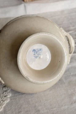 Soupière vintage terre de fer Saint Amand Hamage Nord modèle Platane bleu