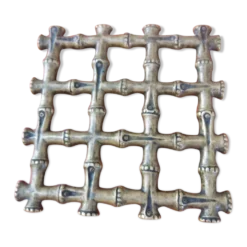 Sous plat en bronze façon bambous vers 1960