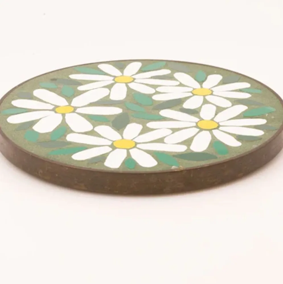 Sous-plat vintage bohême marguerites