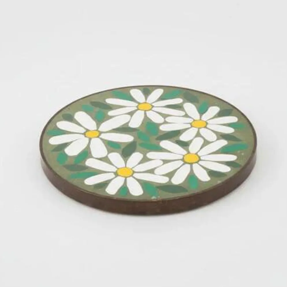 Sous-plat vintage bohême marguerites