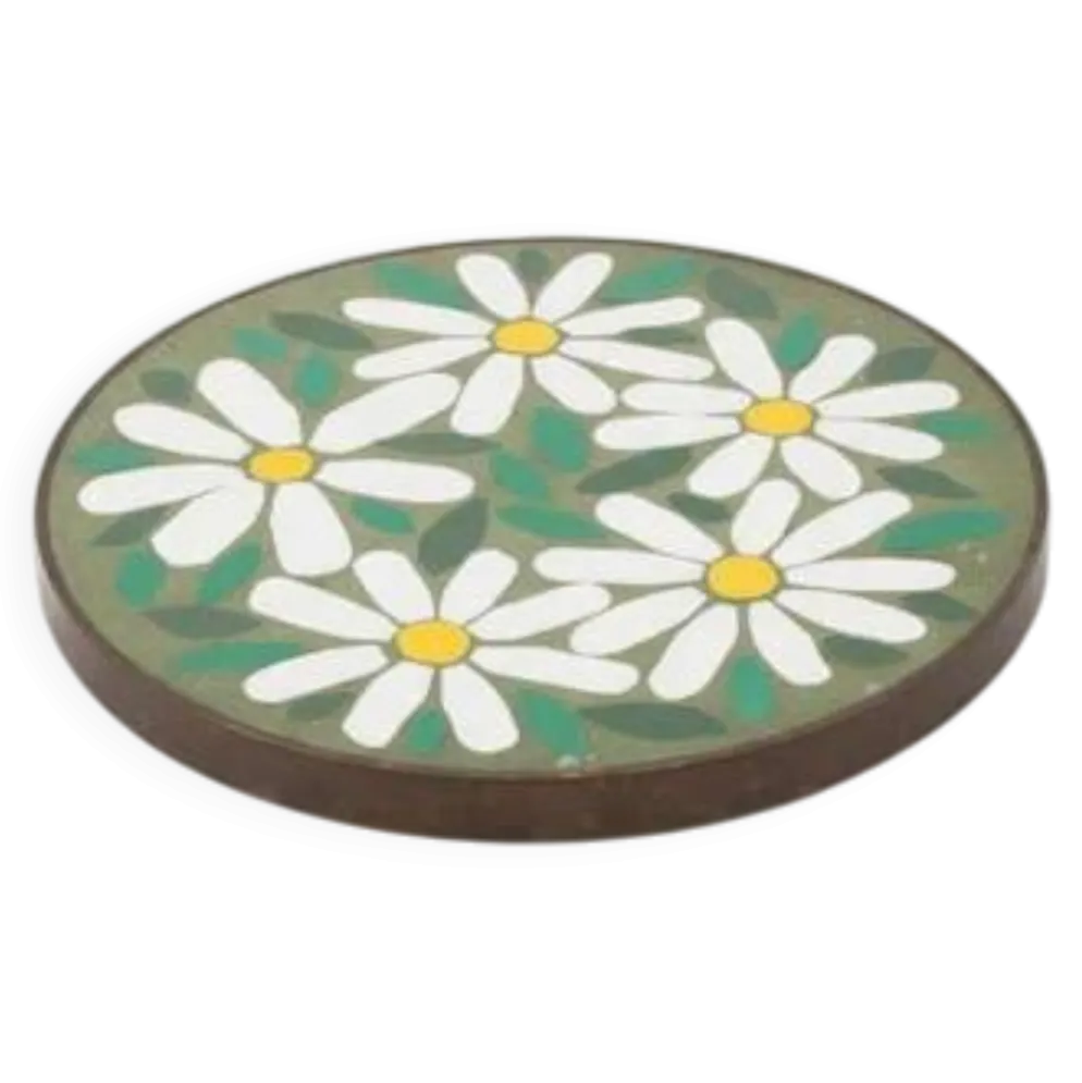 Sous-plat vintage bohême marguerites