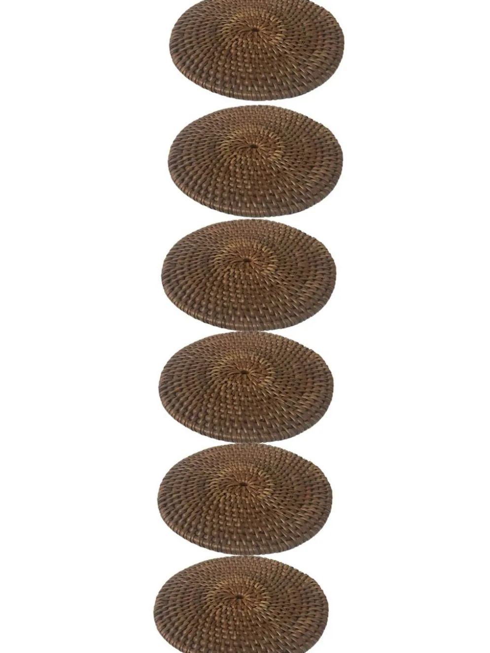 6 sous-verres en rotin tressé à la main – style ethnique naturel