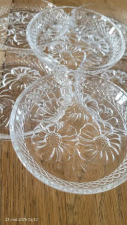 6 sous verres en verre