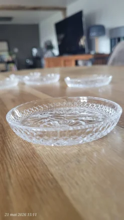 6 sous verres en verre