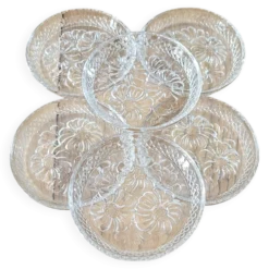6 sous verres en verre
