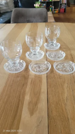 6 sous verres en verre