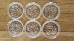 6 sous verres en verre