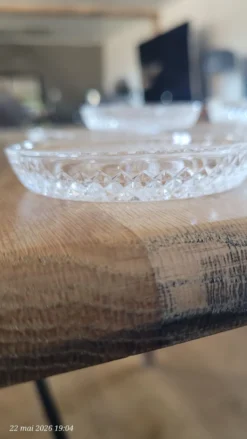 5 sous-verres en verre transparent