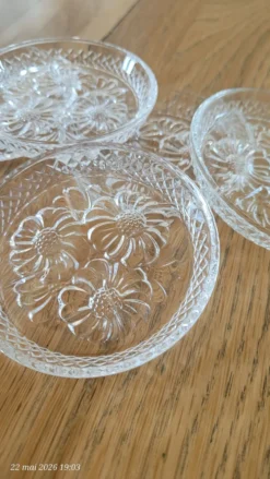 5 sous-verres en verre transparent