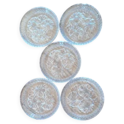 5 sous-verres en verre transparent
