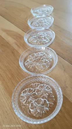 5 sous-verres en verre transparent