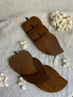 Sous-verres tranche de poire en liège et bois