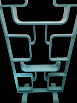 Séparateur de pièce du milieu du siècle par Ludvik Volak dans une couleur turquoise foncé, entièrement rénové, tchèque 1960