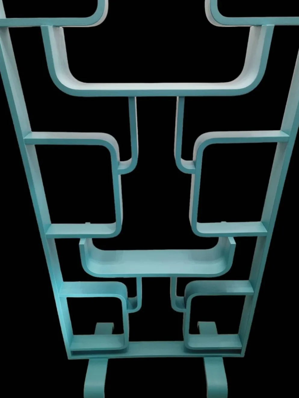 Séparateur de pièce du milieu du siècle par Ludvik Volak dans une couleur turquoise foncé, entièrement rénové, tchèque 1960