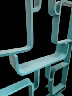 Séparateur de pièce du milieu du siècle par Ludvik Volak dans une couleur turquoise foncé, entièrement rénové, tchèque 1960