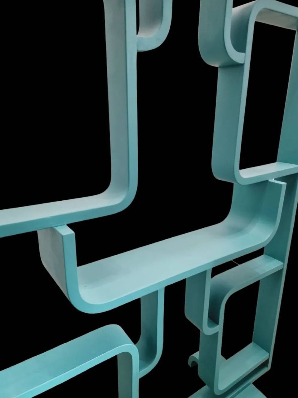 Séparateur de pièce du milieu du siècle par Ludvik Volak dans une couleur turquoise foncé, entièrement rénové, tchèque 1960