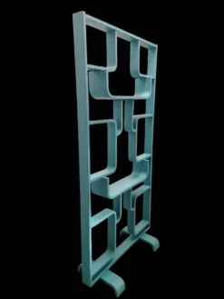 Séparateur de pièce du milieu du siècle par Ludvik Volak dans une couleur turquoise foncé, entièrement rénové, tchèque 1960