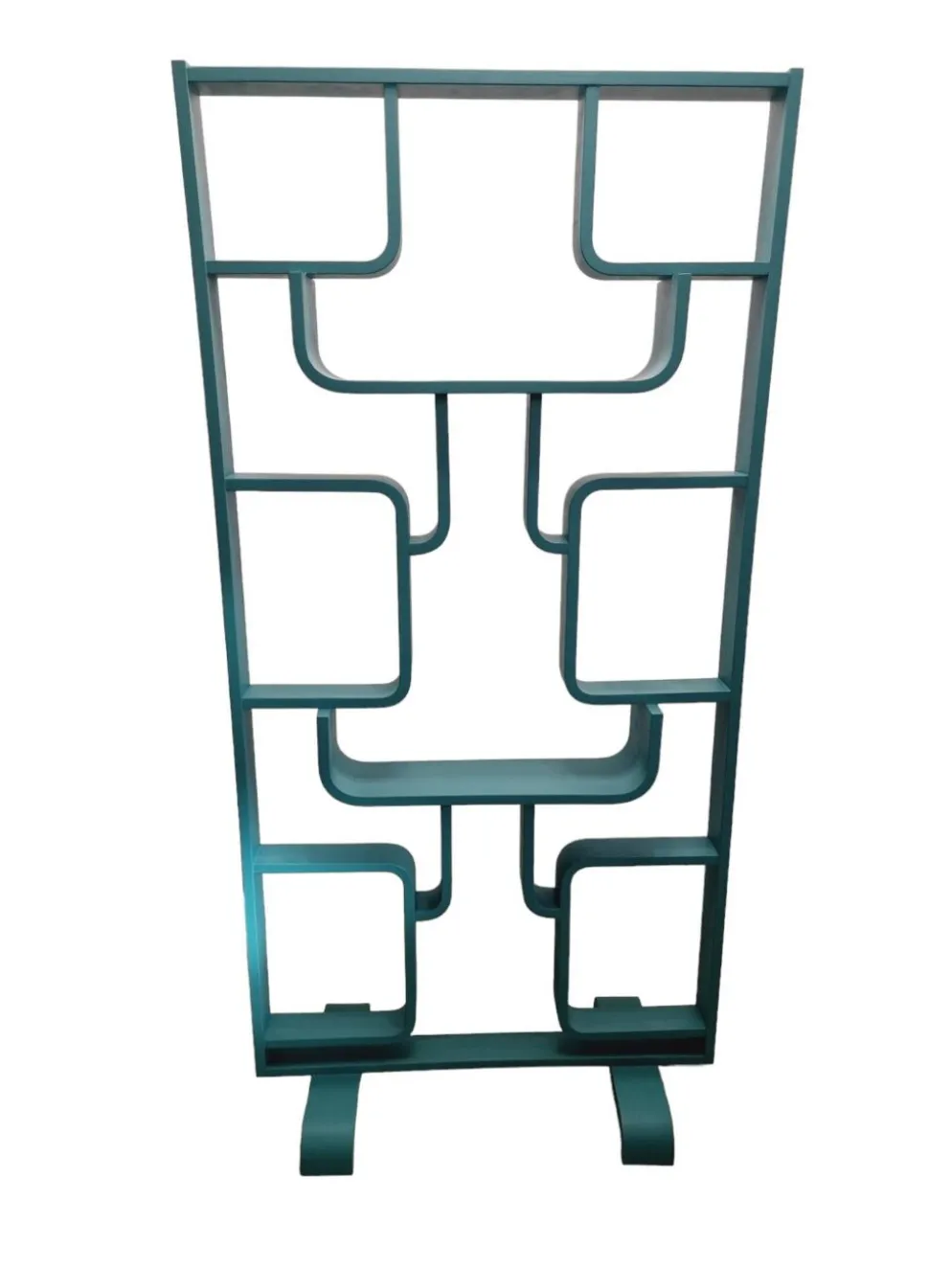 Séparateur de pièce du milieu du siècle par Ludvik Volak dans une couleur turquoise foncé, entièrement rénové, tchèque 1960