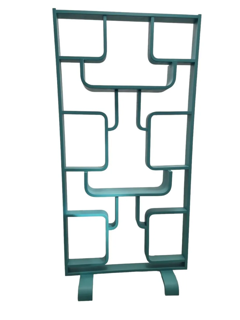 Séparateur de pièce du milieu du siècle par Ludvik Volak dans une couleur turquoise foncé, entièrement rénové, tchèque 1960