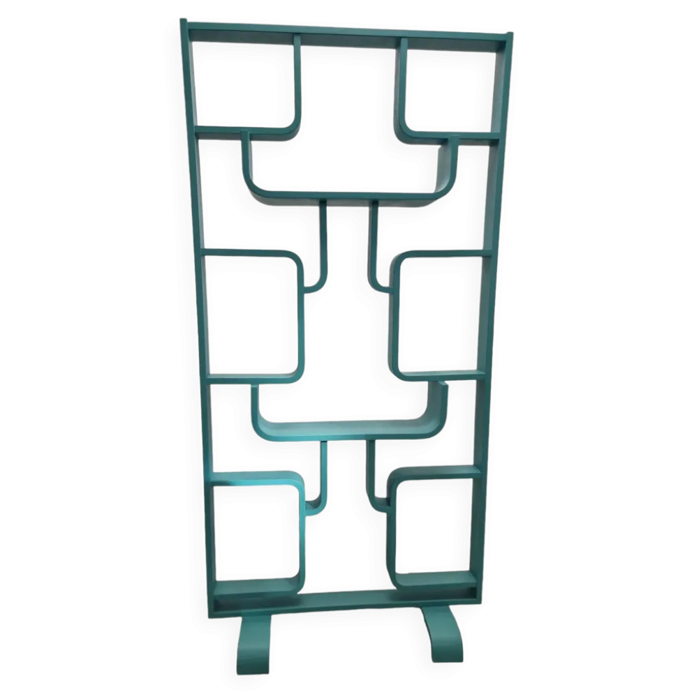 Séparateur de pièce du milieu du siècle par Ludvik Volak dans une couleur turquoise foncé, entièrement rénové, tchèque 1960