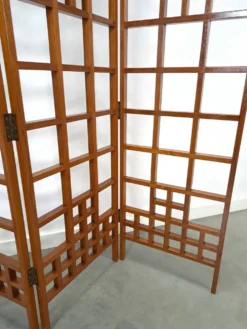 Séparateur de pièce en teck houten kamerscherm