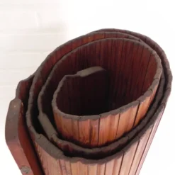 Séparateur de pièce S.N.S.A. avec lattes de pin style Baumann, années 1950