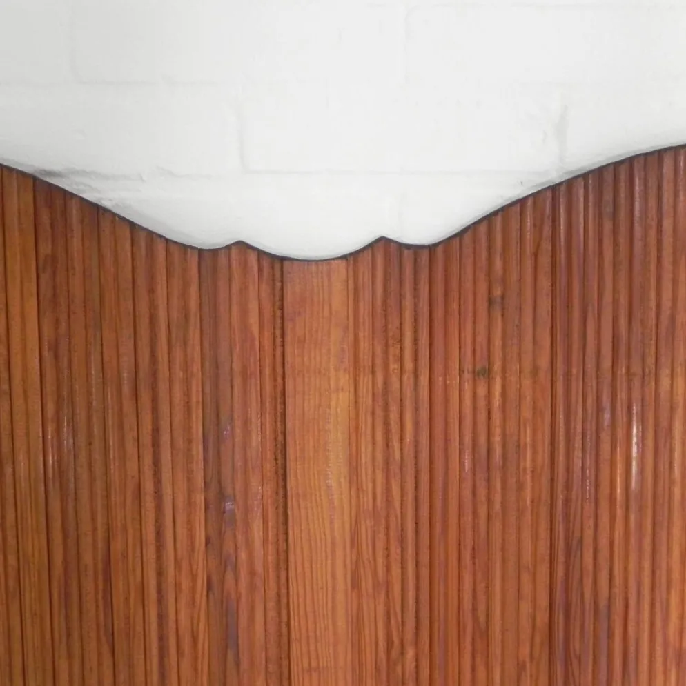 Séparateur de pièce S.N.S.A. avec lattes de pin style Baumann, années 1950