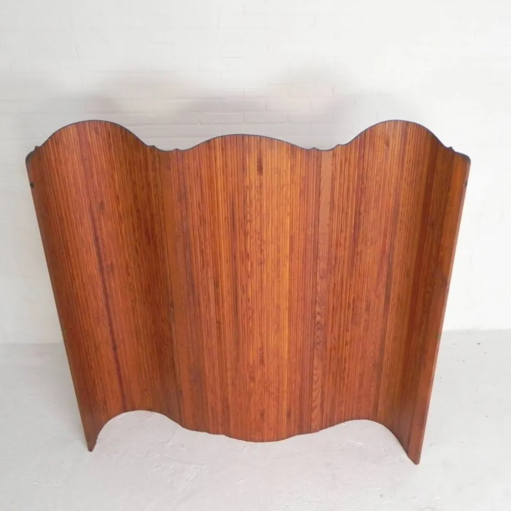 Séparateur de pièce S.N.S.A. avec lattes de pin style Baumann, années 1950