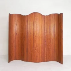 Séparateur de pièce S.N.S.A. avec lattes de pin style Baumann, années 1950