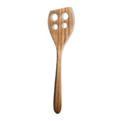 Spatule ajourée, ustensile de cuisine en teck L30 l8