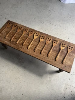 Spatule ajourée, ustensile de cuisine en teck L30 l8