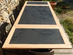 Splendide ancienne table scandinave à rallonges rénovée en chêne 2m58m