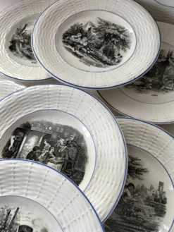 Série complète 12 assiettes Digoin Sarreguemines – Les 12 mois (1900-1920)